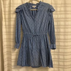 Joie Chambray Swiss Dot Dress Size Small